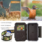 2-tlg. Wildkamera Wlan Fotofalle Jagdkamera Wildtierkamera 32MP 1296P 0,1s Schnelle Trigger Geschwindigkeit Nachtsicht Bewegungsmelder 110°PIR IP66 Wasserdichter | W600 Rot