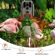 4G LTE Wildkamera Fotofalle Wildtierkamera mit SIM-Karte 120° Bewegungserkennung 32MP 1296P Nachtsicht IP66 wasserdicht und 32GB SD Karte A390G Red